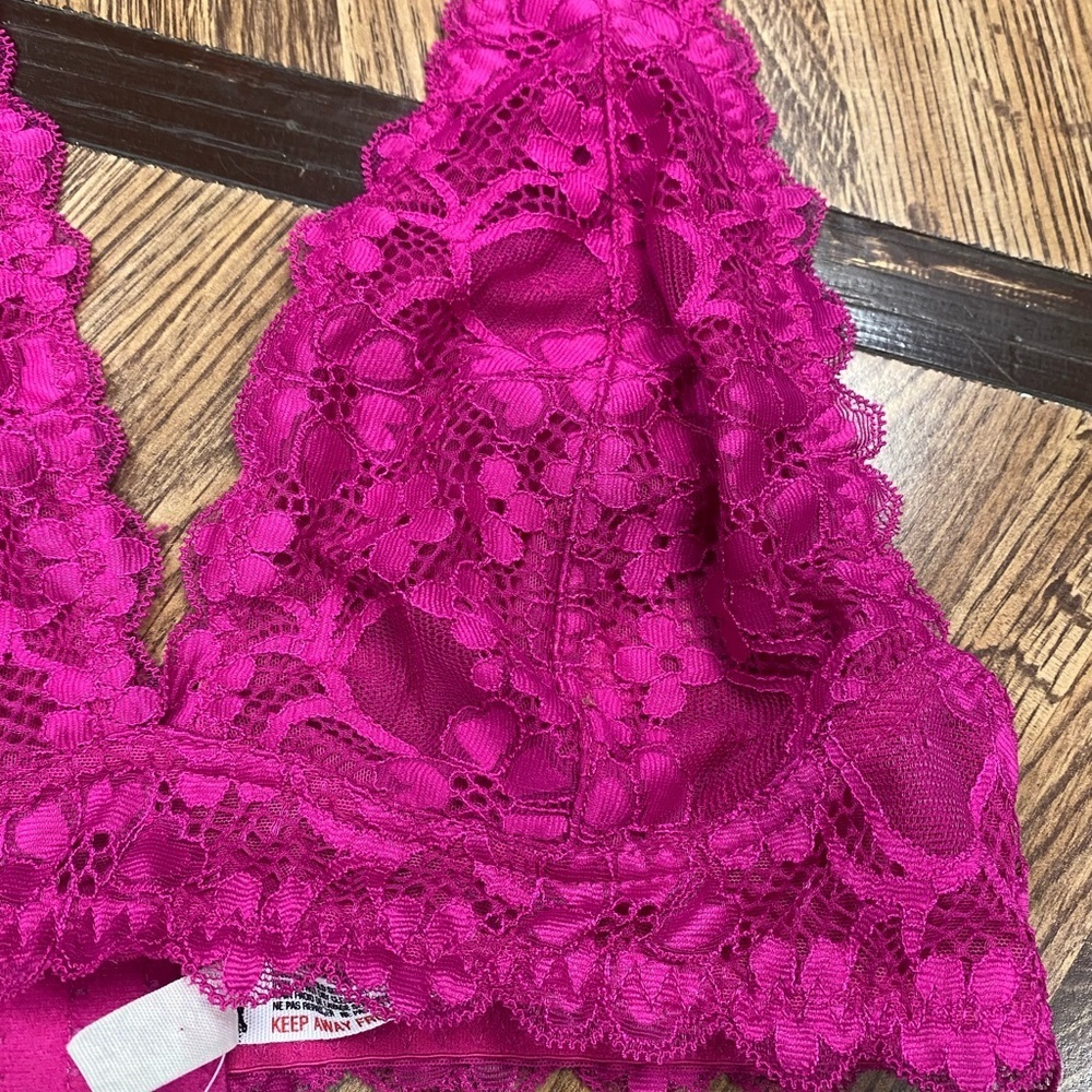 NWT Free People Galloon Lace Bralette in Red Berry Size Small - Picture 5 of 8